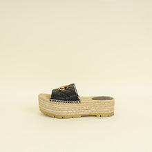 Gucci Black GG Marmont Espadrille Slide Sandals 37.5