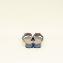 Gucci Stone Blue Harrods Exclusive Croco Embossed Maxime Crystal Slide Sandals 37