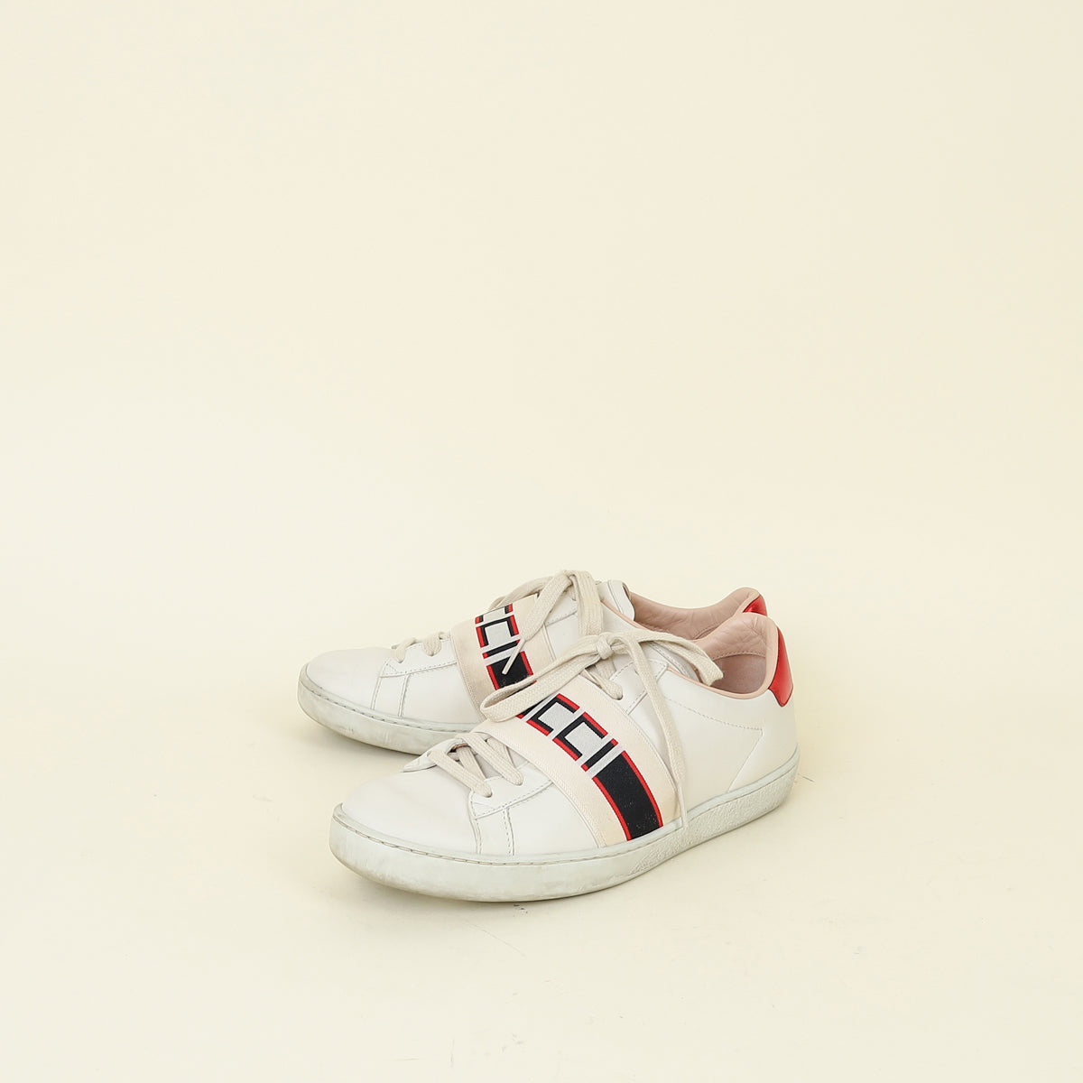 Gucci Ivory Stripe Womens New Ace Sneakers 37