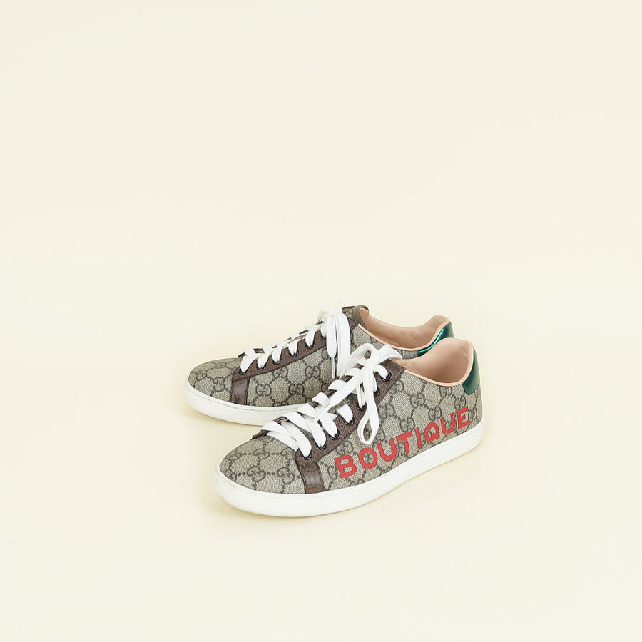 Gucci Multicolor Boutique Print GG Supreme Ace Sneaker 37