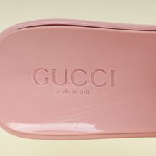 Gucci Pink Logo Rubber Slide Sandal 38