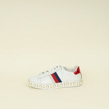 Gucci White Pearl Studded Ace Sneakers 38