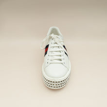 Gucci White Crystal Platform Ace Bee Sneakers 38