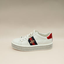 Gucci White Crystal Platform Ace Bee Sneakers 38