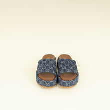 Gucci Blue Denim Platform Slide Sandals 38