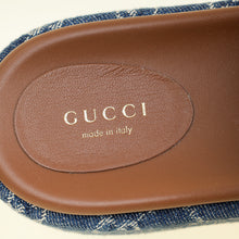 Gucci Blue Denim Platform Slide Sandals 38