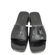 Gucci Black Logo Slide Rubber Sandals 38