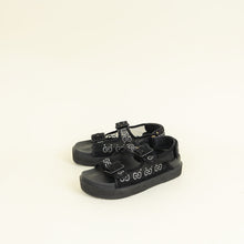 Gucci Black Crystal GG Dad Sandals 38