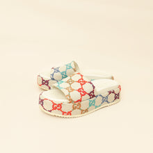 Gucci Beige GG Multicolor Jacquard Platform Slide 39