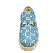 Gucci Denim Blue GG Fria Horsebit Loafers 39
