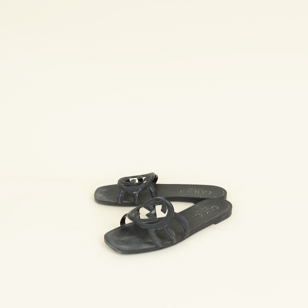 Gucci Black Interlocking G Slide Sandal 39