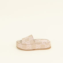 Gucci Beige Pink Jumbo GG Platform Slide Sandal 39