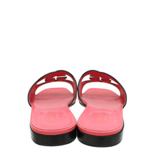 Gucci Dark Pink Interlocking G Cut-out Slide Sandals 39
