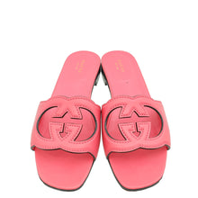 Gucci Dark Pink Interlocking G Cut-out Slide Sandals 39