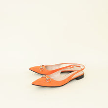 Gucci Orange GG Horsebit Slingback Flat 40