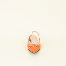 Gucci Orange GG Horsebit Slingback Flat 40