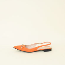 Gucci Orange GG Horsebit Slingback Flat 40