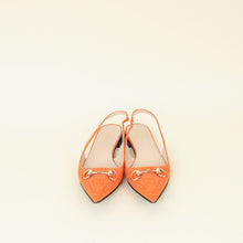 Gucci Orange GG Horsebit Slingback Flat 40