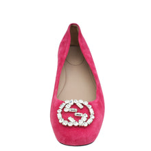Gucci Fuchsia Interlocking G Crystal Flat Ballet 40
