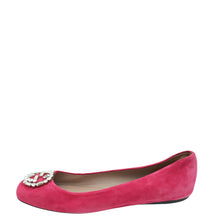 Gucci Fuchsia Interlocking G Crystal Flat Ballet 40