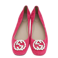 Gucci Fuchsia Interlocking G Crystal Flat Ballet 40