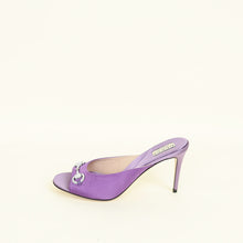 Gucci Purple Horsebit Crystal Satin Mules 42
