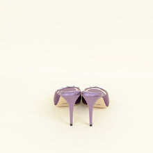 Gucci Purple Horsebit Crystal Satin Mules 42