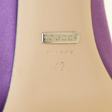 Gucci Purple Horsebit Crystal Satin Mules 42