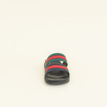 Gucci Tricolor Web Agrado Rubber Double Strap Stripe Sandal 6