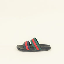 Gucci Tricolor Web Agrado Rubber Double Strap Stripe Sandal 6