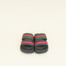 Gucci Tricolor Web Agrado Rubber Double Strap Stripe Sandal 6