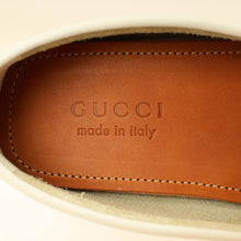 Gucci White Cream Ayrton Horsebit Web Driving Loafer 8.5