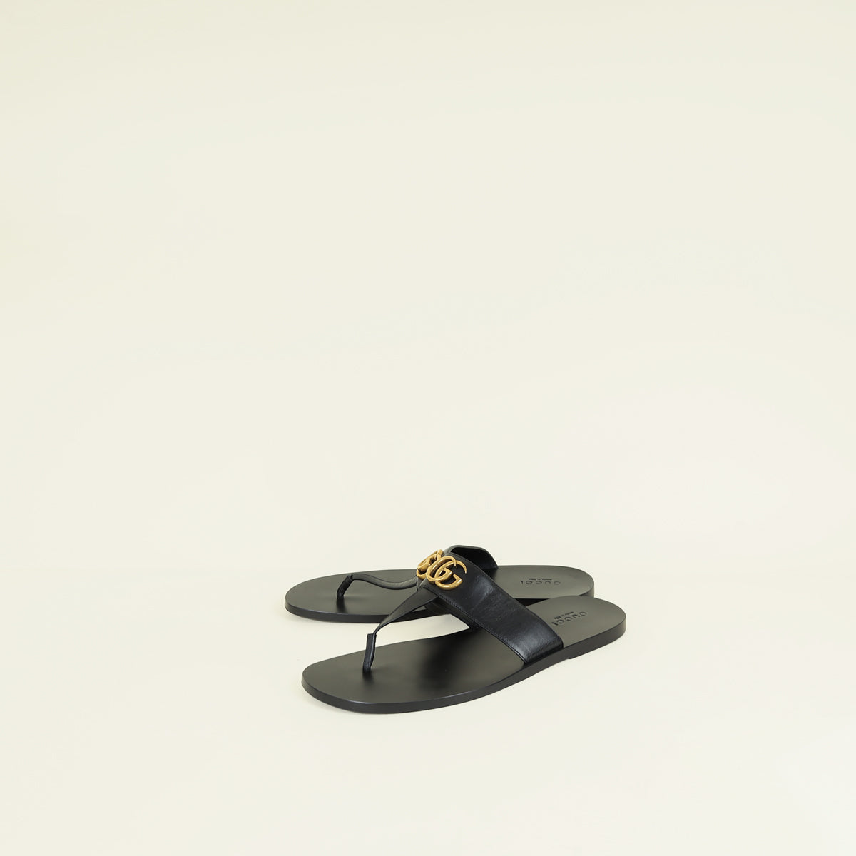 Gucci Black GG Marmont Thong Sandals 12