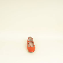 Gucci Orange Double G T-Ankle Strap Ballet Flats 36.5