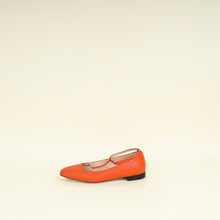 Gucci Orange Double G T-Ankle Strap Ballet Flats 36.5