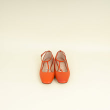 Gucci Orange Double G T-Ankle Strap Ballet Flats 36.5