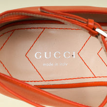 Gucci Orange Double G T-Ankle Strap Ballet Flats 36.5