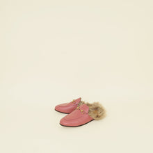 Gucci Pink Fur Princetown Mules Flats 36.5