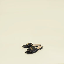 Gucci Black GG Marmont Slide Sandals 36.5