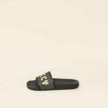 Gucci Black Supreme "Guccy" Star Rubber Slide Sandals 36
