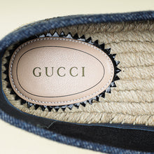 Gucci Denim Blue GG Crystals Espadrilles 36