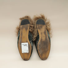 Gucci Olive GG Velvet Fur Princetown Mules 37