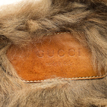 Gucci Olive GG Velvet Fur Princetown Mules 37
