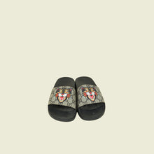 Gucci Bicolor GG Supreme Angry Cat Print Slide Sandal 37