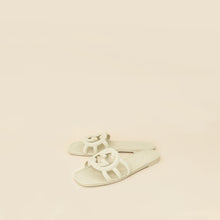 Gucci Off White Interlocking G Cutout Slide Sandal 37