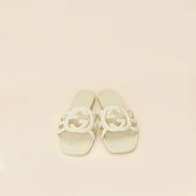 Gucci Off White Interlocking G Cutout Slide Sandal 37