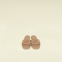 Gucci Beige Interlocking G Rubber Slide Sandals 37