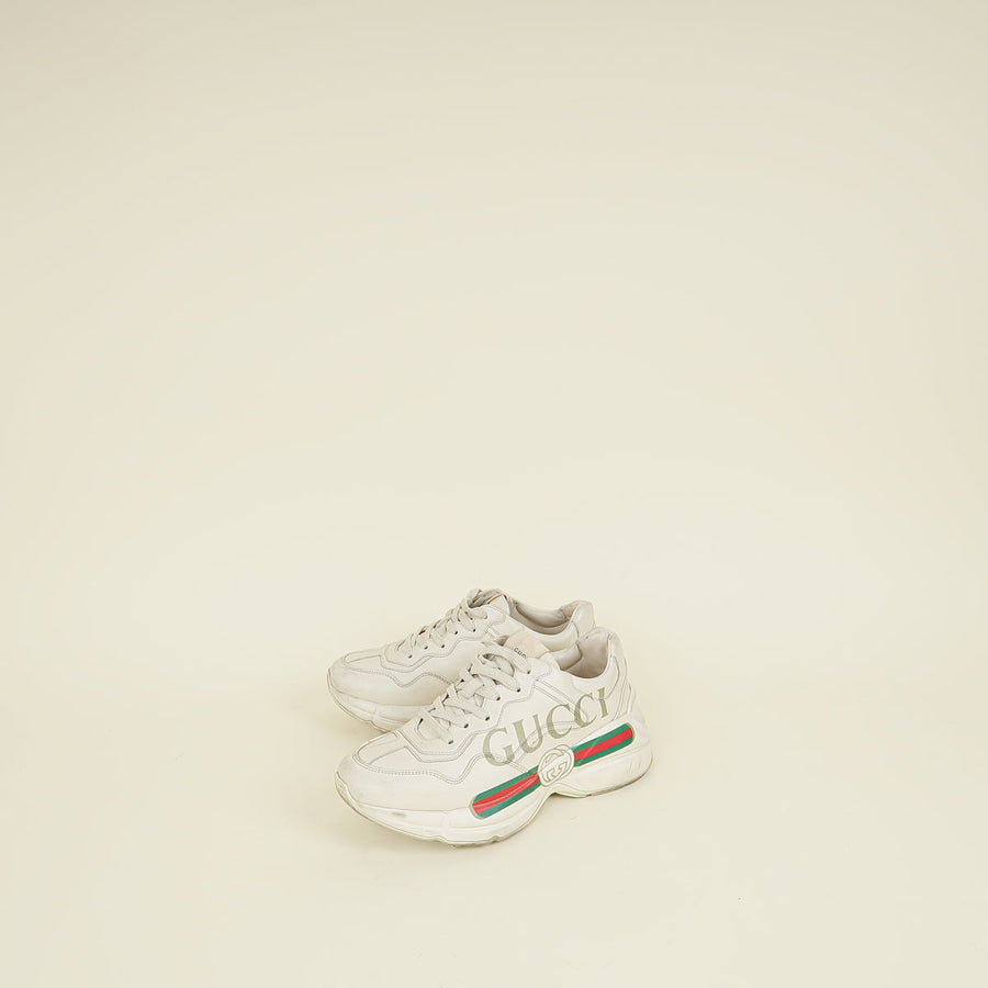 Gucci Ivory Logo Rhyton Sneakers 37
