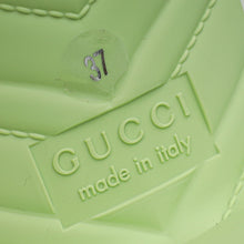 Gucci Pastel Green Logo Rubber Slip-On Sandal 37
