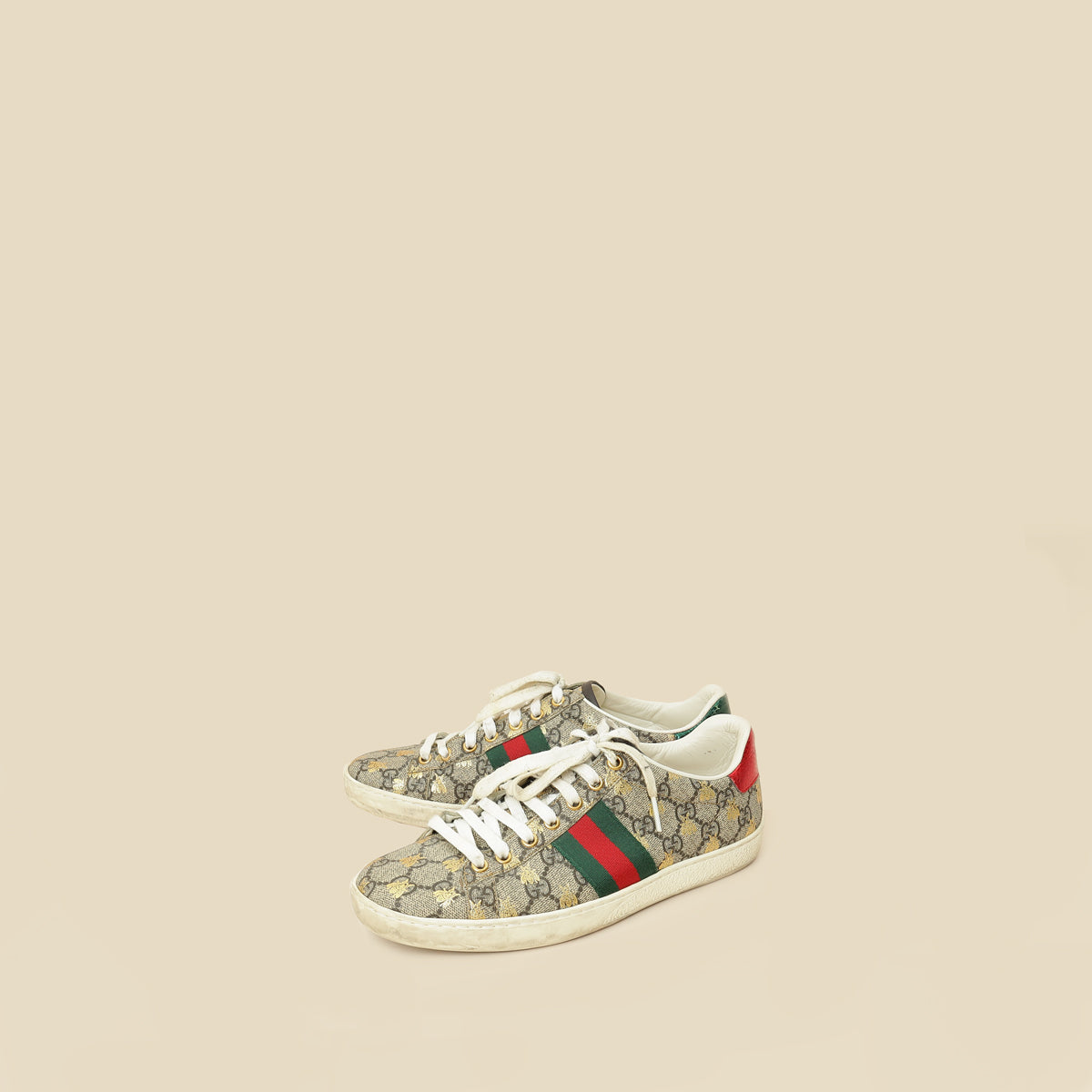 Gucci Ebony Bees GG Supreme Ace Sneaker 38.5